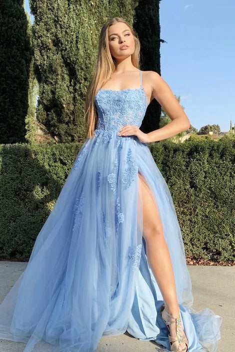 formal blue dress